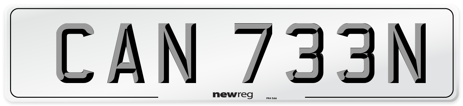CAN 733N Number Plate from New Reg